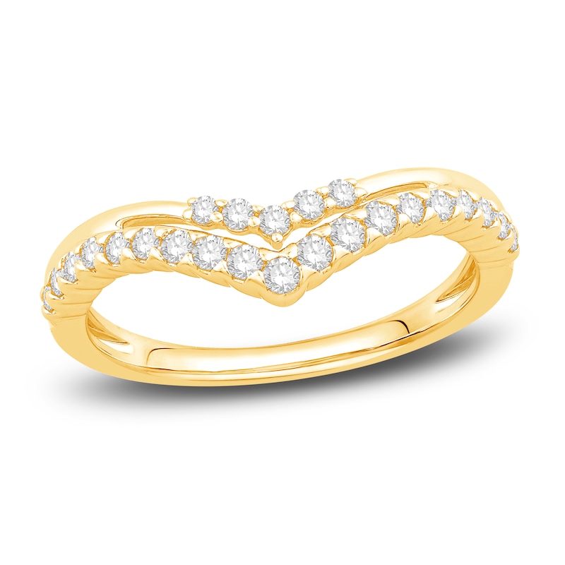 Diamond Contour Anniversary Band 1/3 ct tw Round 14K Yellow Gold