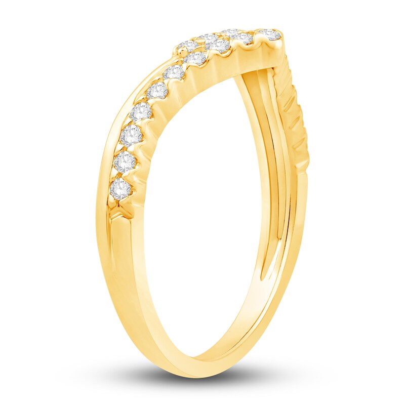 Main Image 2 of Diamond Contour Anniversary Band 1/3 ct tw Round 14K Yellow Gold