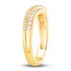 Thumbnail Image 2 of Diamond Cross Contour Anniversary Band 1/3 ct tw Round 14K Yellow Gold