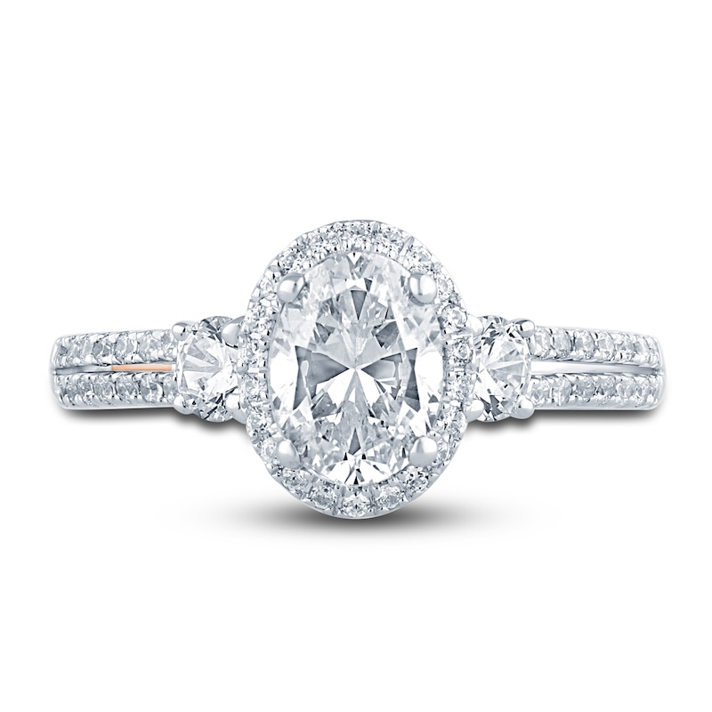 Pnina Tornai Lab-Created Diamond Engagement Ring 1-1/2 ct tw Oval/Round 14K White Gold