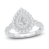 Thumbnail Image 1 of Diamond Double Halo Engagement Ring 1 ct tw Pear/Round 14K White Gold