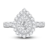Thumbnail Image 3 of Diamond Double Halo Engagement Ring 1 ct tw Pear/Round 14K White Gold