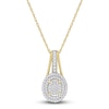 Thumbnail Image 1 of Diamond Oval Necklace 1/4 ct tw Round 10K Yellow Gold 18"
