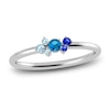 Thumbnail Image 1 of Juliette Maison Natural Aquamarine, Blue Zircon. Blue Sapphire Constellation Ring 10K White Gold