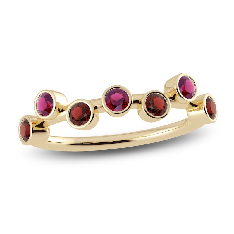 Main Image 1 of Juliette Maison Natural Rhodolite Garnet & Natural Garnet Ring 10K Yellow Gold