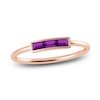 Thumbnail Image 1 of Juliette Maison Natural Amethyst Baguette Bar Ring 10K Rose Gold