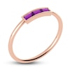 Thumbnail Image 2 of Juliette Maison Natural Amethyst Baguette Bar Ring 10K Rose Gold