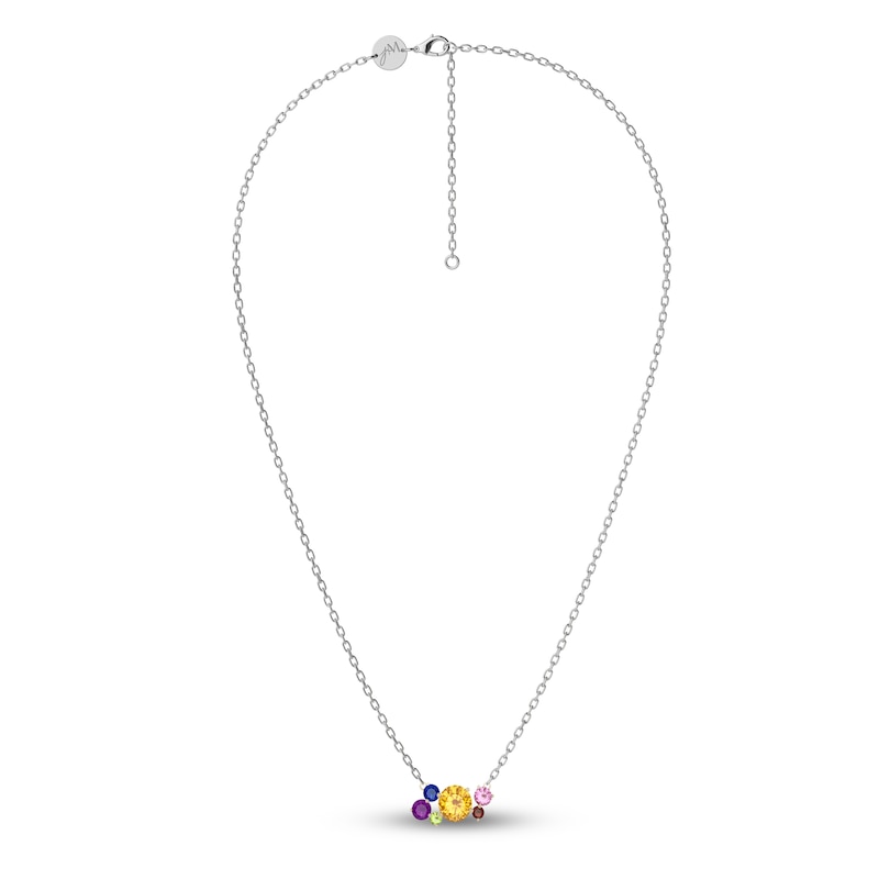 Main Image 2 of Juliette Maison Natural Multi-Gemstone Constellation Necklace 10K White Gold