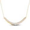 Thumbnail Image 1 of Lab-Created Diamond Smile Necklace 2 ct tw Round 14K Yellow Gold 18"