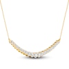 Thumbnail Image 2 of Lab-Grown Diamond Smile Necklace 2 ct tw Round 14K Yellow Gold 18"
