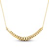 Thumbnail Image 3 of Lab-Grown Diamond Smile Necklace 2 ct tw Round 14K Yellow Gold 18"
