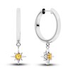 Juliette Maison Natural Citrine Starburst Hoops 10K White Gold