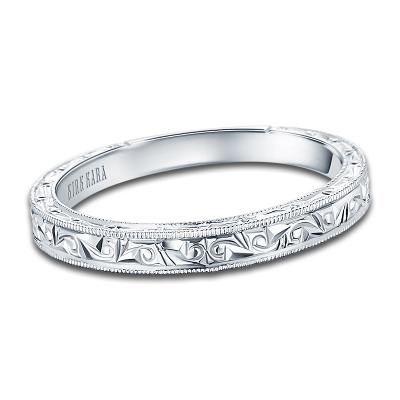 Main Image 1 of Kirk Kara Engraved Wedding Band Platinum