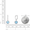Natural Blue Topaz & Lab-Created White Sapphire Dangle Earrings Sterling Silver