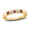 Thumbnail Image 1 of Natural Ruby Stackable Ring 1/15 ct tw Diamonds 14K Yellow Gold
