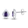 Thumbnail Image 1 of Natural Amethyst Earrings 1/5 ct tw Diamonds 14K White Gold