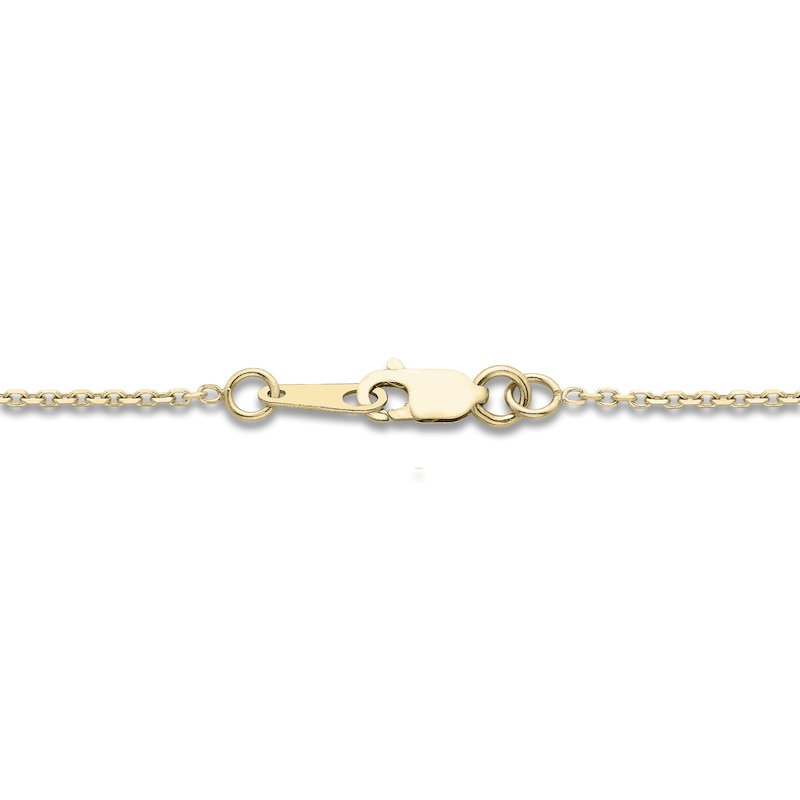 Main Image 3 of Diamond Initial R Pendant Necklace 1/20 ct tw Round 10K Yellow Gold 18"