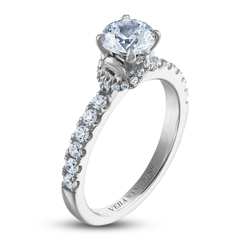 Vera Wang WISH Diamond Engagement Ring 1-3/8 ct tw Round 14K White Gold ...