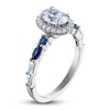 Thumbnail Image 1 of Vera Wang WISH Diamond & Blue Sapphire Engagement Ring 1 ct tw Oval/Round/ Emerald/Baguette 14K White Gold