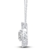 Thumbnail Image 1 of Certified Lab-Created Diamond Jacket Pendant Necklace 2 ct tw Round 14K White Gold 18"