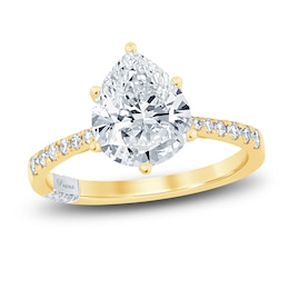 Pnina Tornai Diamond Engagement Ring 2-3/4 ct tw Pear/Round 14K Yellow Gold