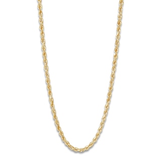 Solid Glitter Rope Necklace 14K Yellow Gold 22" 3.3mm