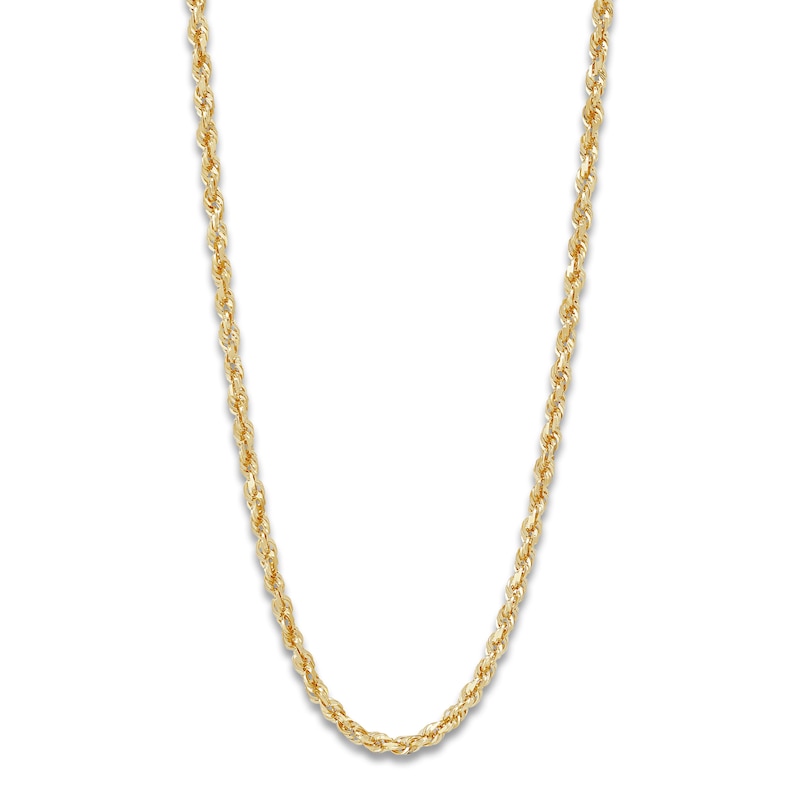 Main Image 1 of Solid Glitter Rope Necklace 14K Yellow Gold 22" 3.3mm