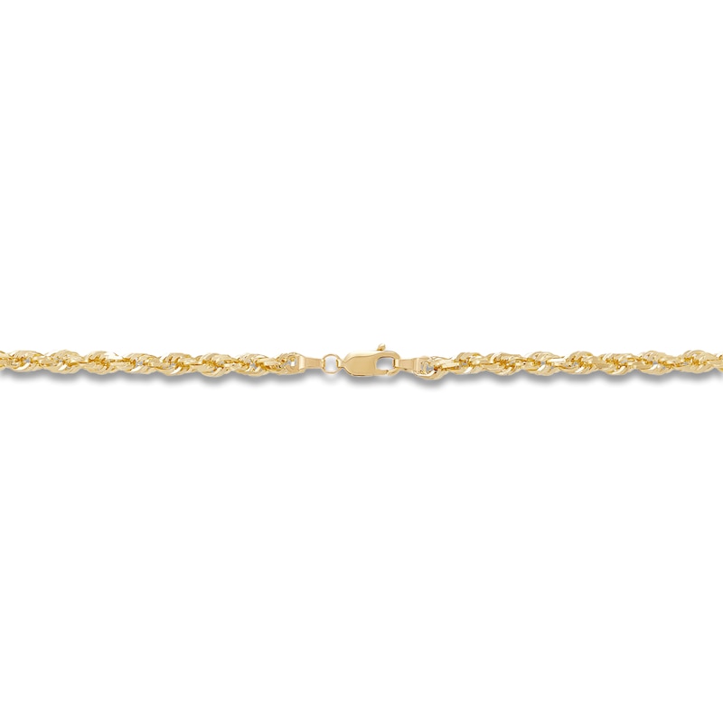 Solid Glitter Rope Necklace 14K Yellow Gold 22" 3.8mm