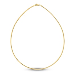 Solid Omega Chain Necklace 14K Yellow Gold 16" 2.0mm