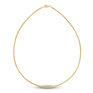 Solid Omega Chain Necklace 14K Yellow Gold 16" 2.0mm