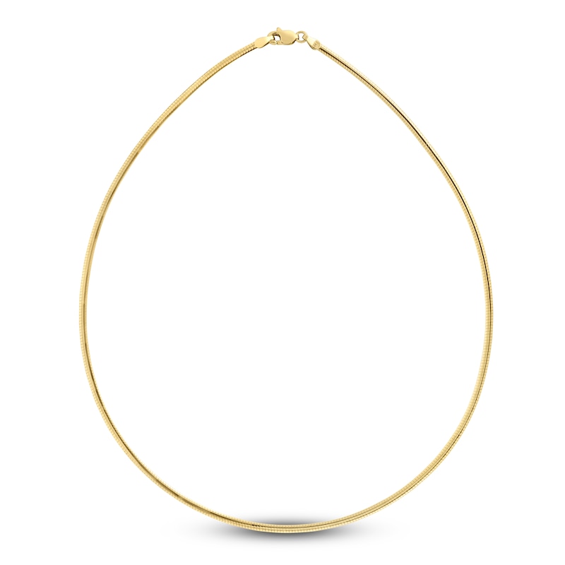 Main Image 1 of Solid Omega Chain Necklace 14K Yellow Gold 16" 2.0mm