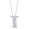 Thumbnail Image 2 of Diamond Accent Letter T Necklace Round 14K White Gold 18"