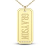 Thumbnail Image 0 of High-Polish Personalized Name Dog Tag Necklace 1/4 ct tw 14K Yellow Gold 22"
