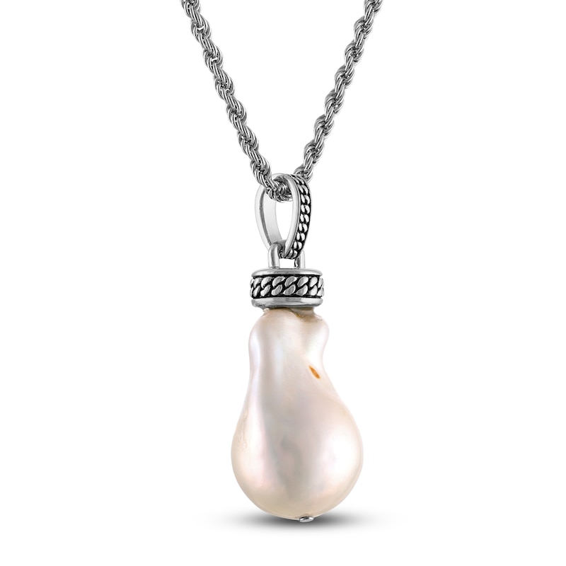 Main Image 1 of 1933 by Esquire Men's Baroque Cultured Pearl Necklace Sterling Silver 22"