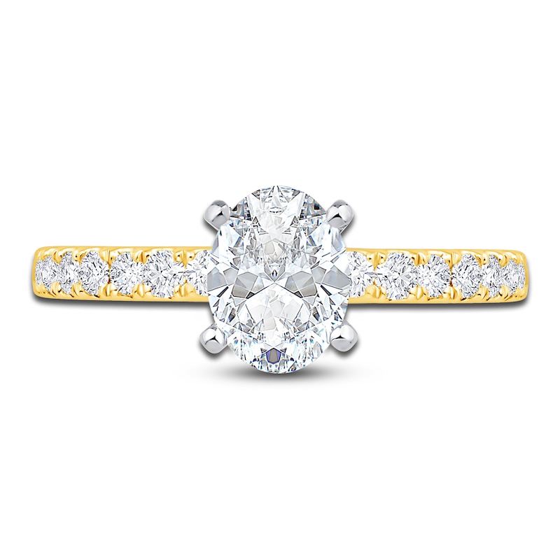 Main Image 3 of Diamond Engagement Ring 1-1/3 ct tw Oval 14K Yellow Gold