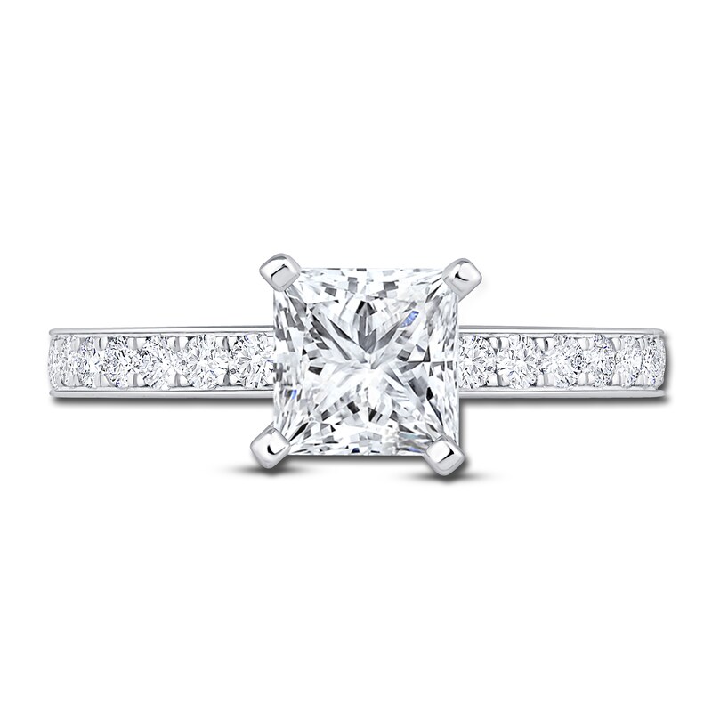 Main Image 3 of Diamond Engagement Ring 1 ct tw Princess 14K White Gold