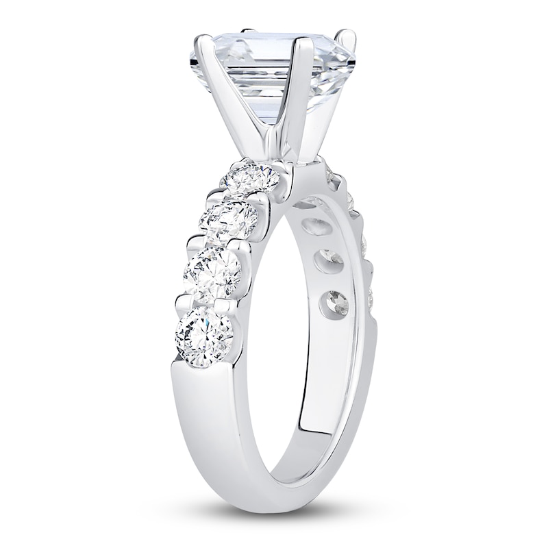Diamond Engagement Ring 3-3/8 ct tw Cushion 14K White Gold