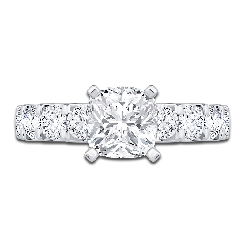 Main Image 3 of Diamond Engagement Ring 3-3/8 ct tw Cushion 14K White Gold