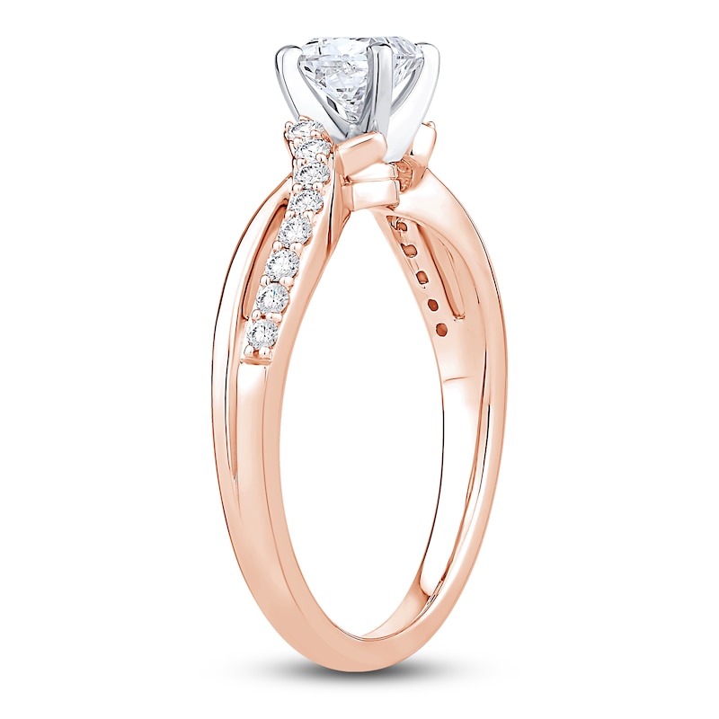 Main Image 2 of Diamond Engagement Ring 5/8 ct tw Princess 14K Rose Gold