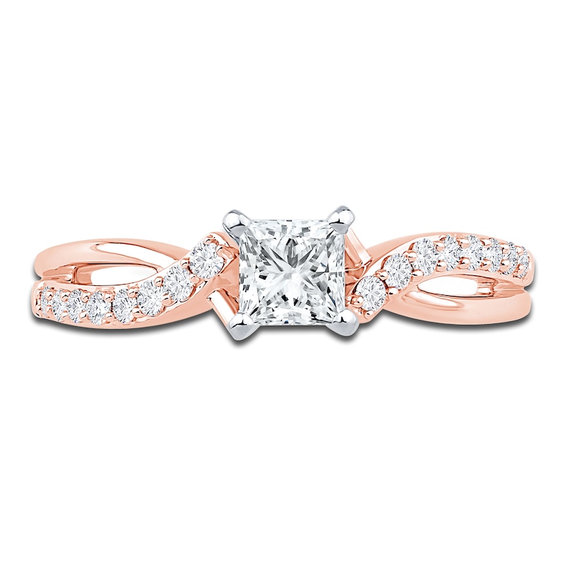 Main Image 3 of Diamond Engagement Ring 5/8 ct tw Princess 14K Rose Gold