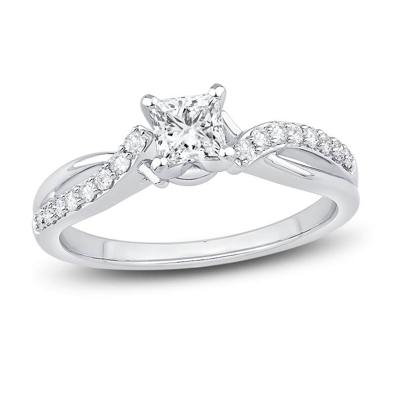 Main Image 1 of Diamond Engagement Ring 5/8 ct tw Princess 14K White Gold