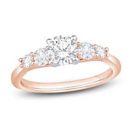 Diamond Engagement Ring 1-1/3 ct tw Round 14K Rose Gold