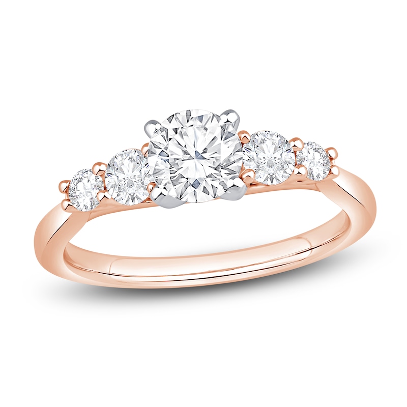 Main Image 1 of Diamond Engagement Ring 1-1/3 ct tw Round 14K Rose Gold