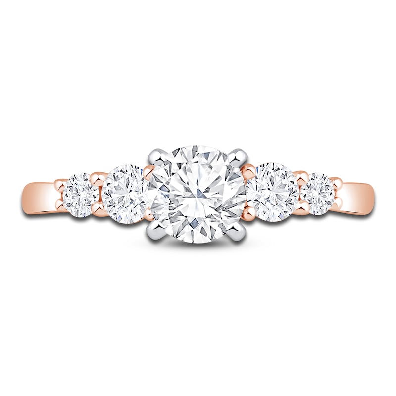 Diamond Engagement Ring 1-1/3 ct tw Round 14K Rose Gold