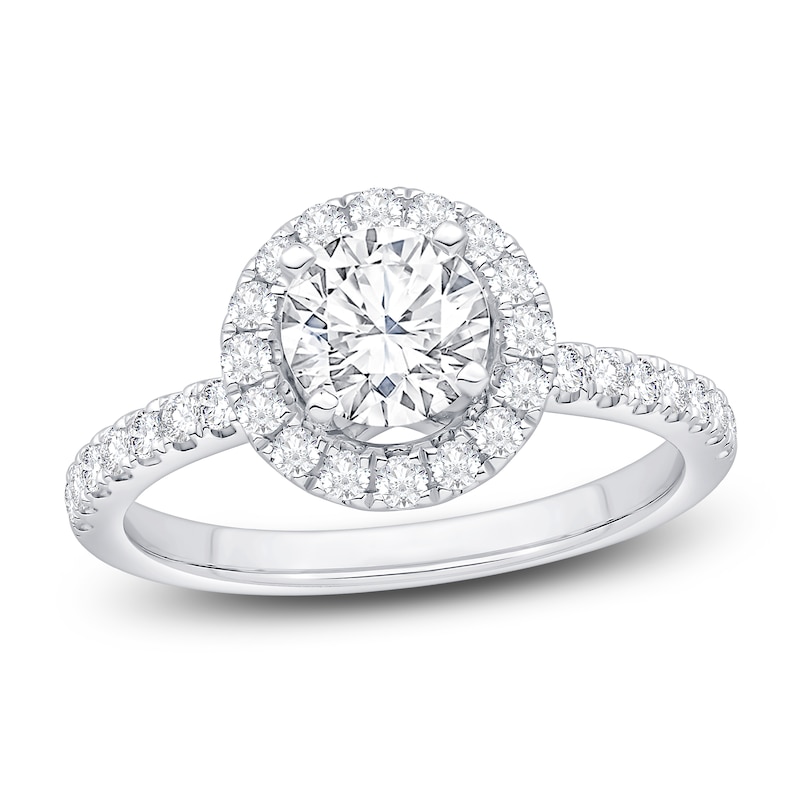 Main Image 1 of Diamond Engagement Ring 1-3/8 ct tw Round 14K White Gold