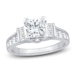 Diamond Engagement Ring 2-1/4 ct tw Princess/Round 14K White Gold