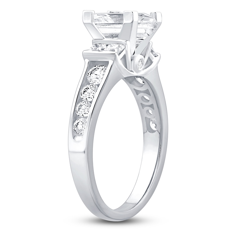Main Image 2 of Diamond Engagement Ring 2-1/4 ct tw Princess/Round 14K White Gold