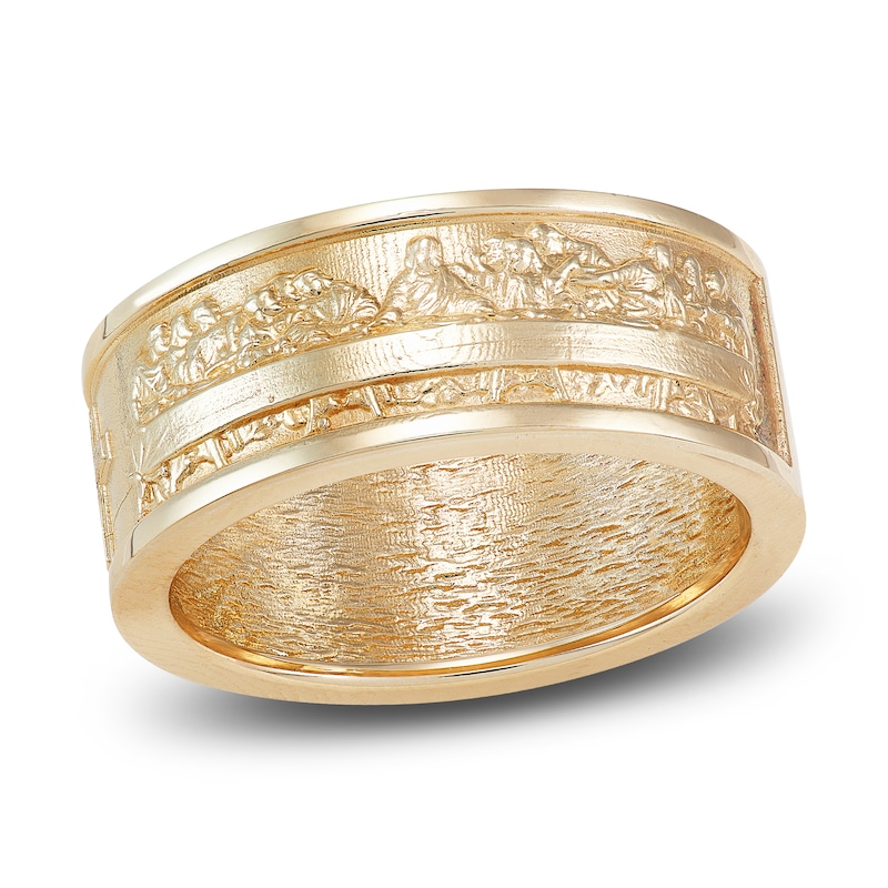 Main Image 1 of LUSSO by Italia D'Oro Men's The Last Supper Ring 14K Yellow Gold