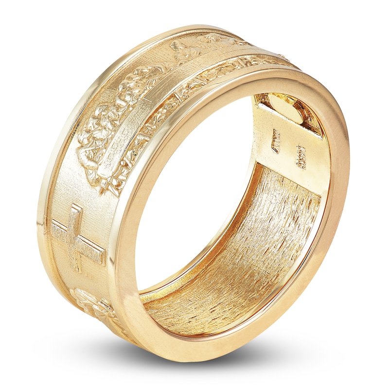Main Image 2 of LUSSO by Italia D'Oro Men's The Last Supper Ring 14K Yellow Gold