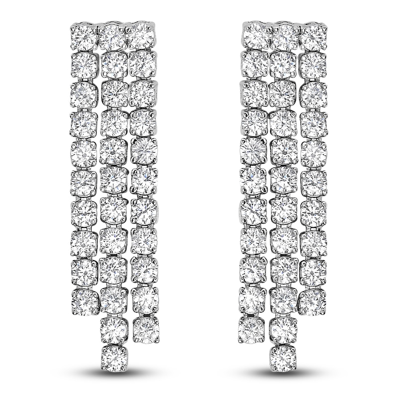 Main Image 1 of Diamond Three-Row Earrings 2 ct tw 14K White Gold